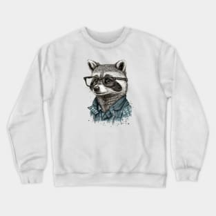 A raccoon with glasses Crewneck Sweatshirt